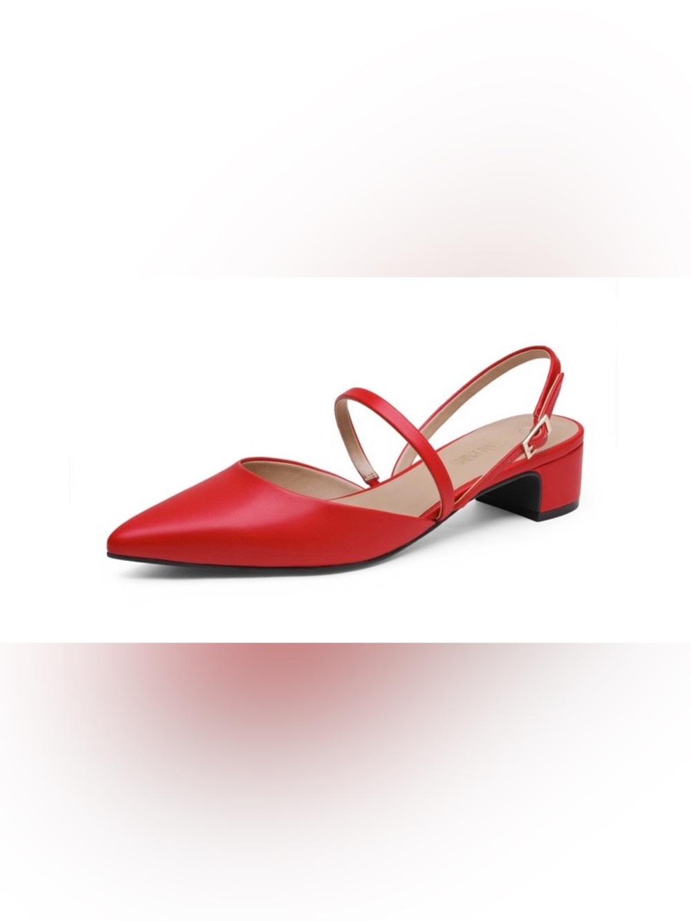 Dream Pairs Closed Toe Block Heel Red Chunky Strappy Slingback Pumps Womens 8